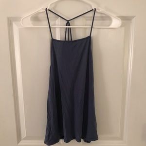 Garage easy fit cropped tank, blue